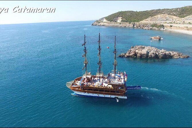 Alanya Catamaran Boat Trip incl. Lunch and drinks - Stops That Make Alanya Feel Real: Red Tower, Kleopatra Beach, Castle, Shipyard