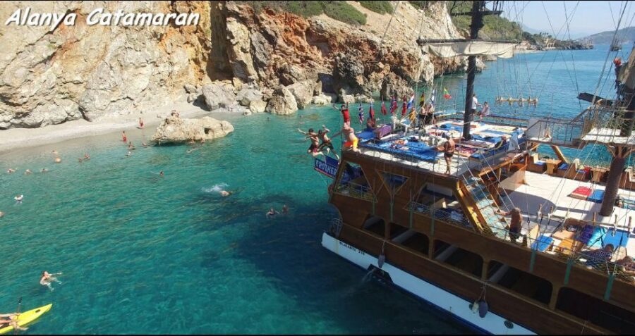 Alanya: Catamaran Boat Trip with Sunbathing and Swimming - The Cleopatra Beach Swim Stop: Famous Name, Real Cooling Off