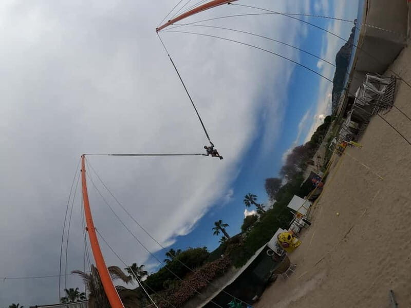 Alanya: Human Slingshot (Reverse Bungee, Catapult Bungee) - Where the Alanya Human Slingshot starts on the beach
