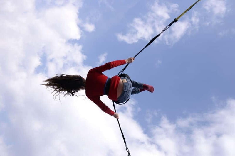 Alanya: Human Slingshot (Reverse Bungee, Catapult Bungee) - The pre-ride routine: harness, briefing, and quick movement