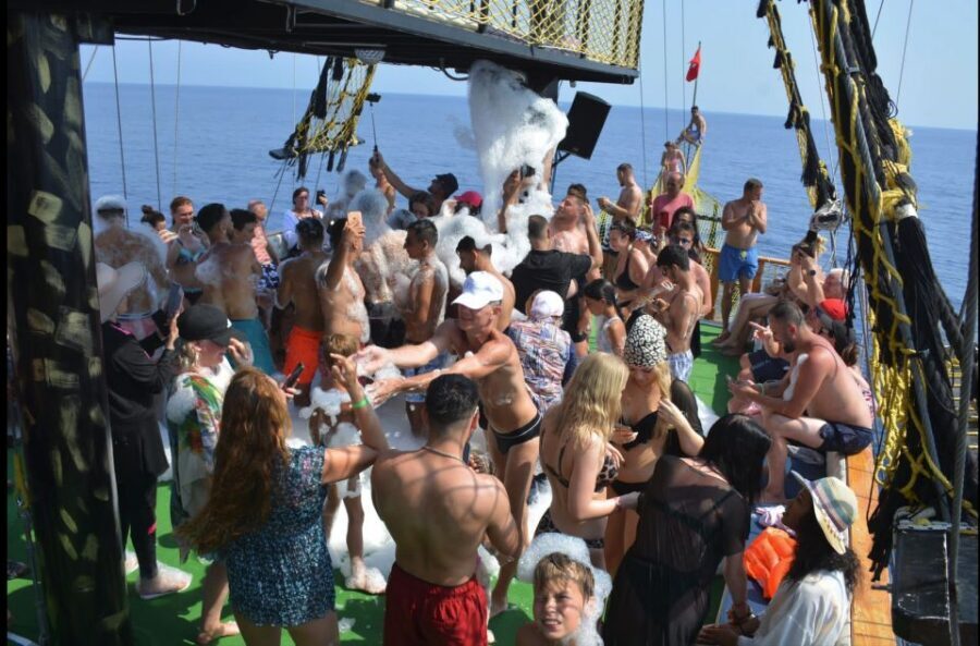 Alanya: Pirate Boat Tour w/ BBQ & Foam Party - Cave time: Pirates’ Cave, Lovers’ Cave, and Phosphorus Cave