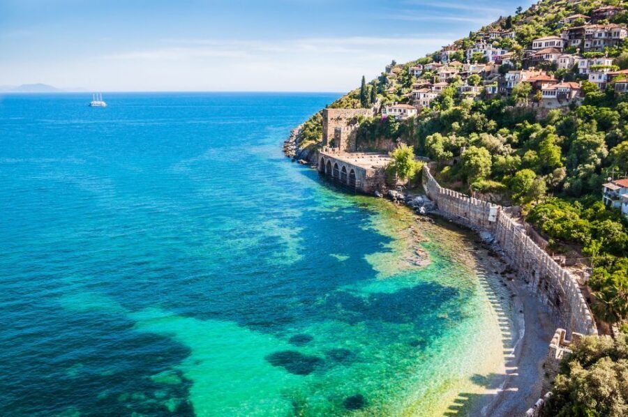Alanya: Relax Boat Trip With Lunch & Swimming - From Alanya Harbor to the sights: Red Tower, shipyard, and the caves