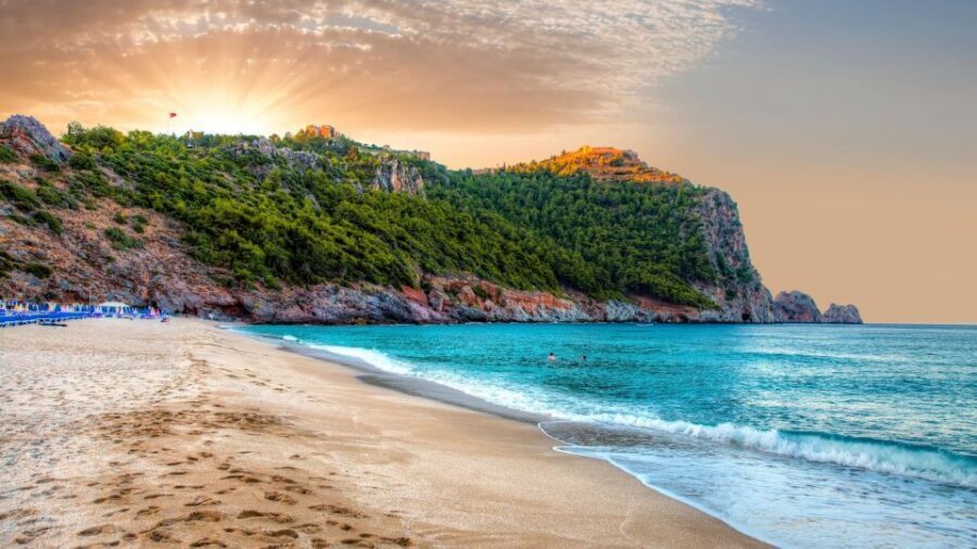 Alanya: Relax Boat Trip With Lunch & Swimming - Cleopatra Beach from afar, then another swim break