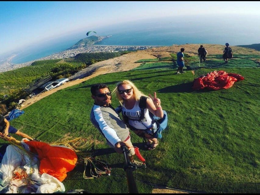 Alanya: Tandem Paragliding Flight to Cleopatra Beach - How the Taurus Mountains launch turns into a Cleopatra Beach finale