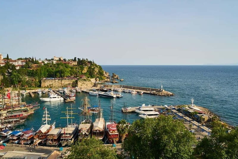Antalya: 2-hourYachtTour toLowerDudenFalls with audioİnfo - From King Market to the Old Harbour Elevator