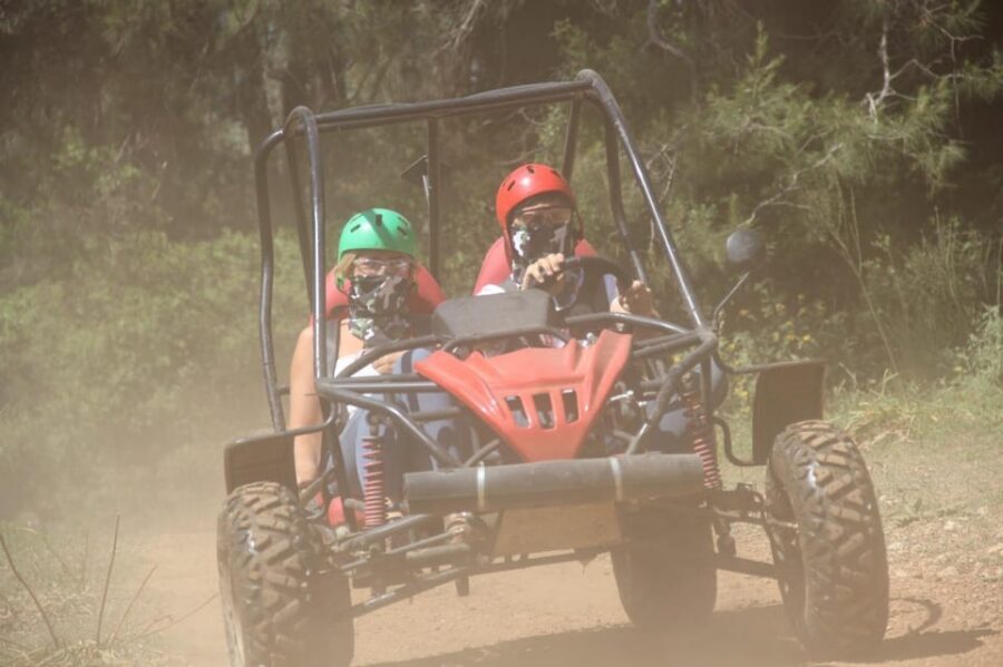 Antalya: Buggy Safari with Family Drive Option - Getting on the buggy near Kursunlu Waterfall