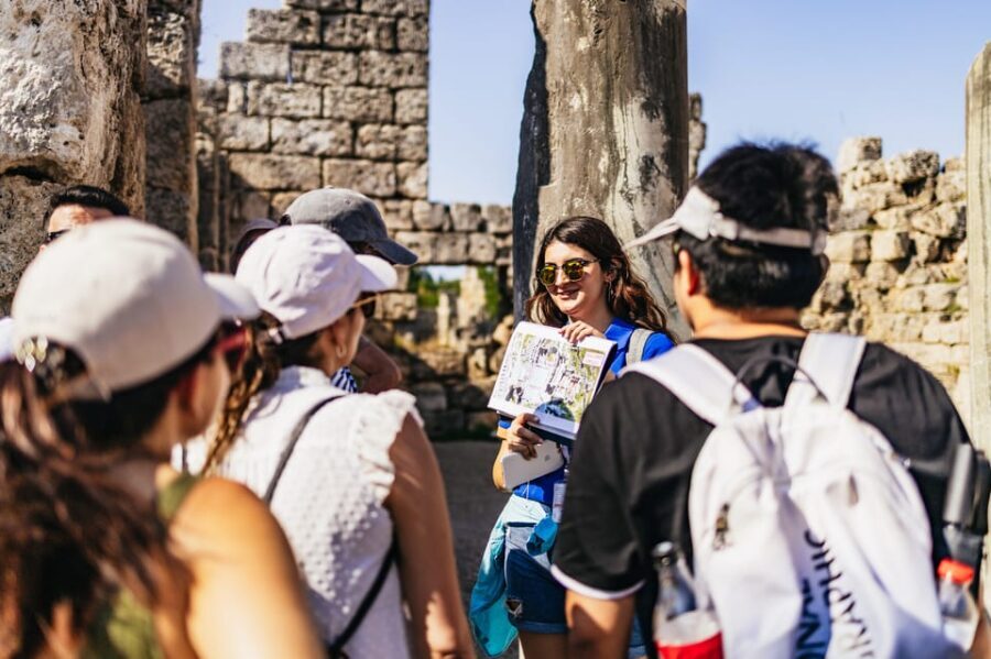 Antalya: Perge, Aspendos, City of Side, and Waterfalls Tour - Side: fountains, walls, and the Temple of Apollo coast views
