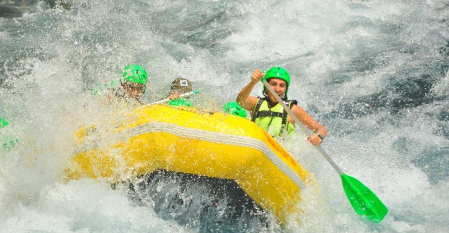 City of Side/Alanya: Koprulu Canyon Rafting Tour with Lunch - Before the rapids: the bridge photos and body-rafting warm-up
