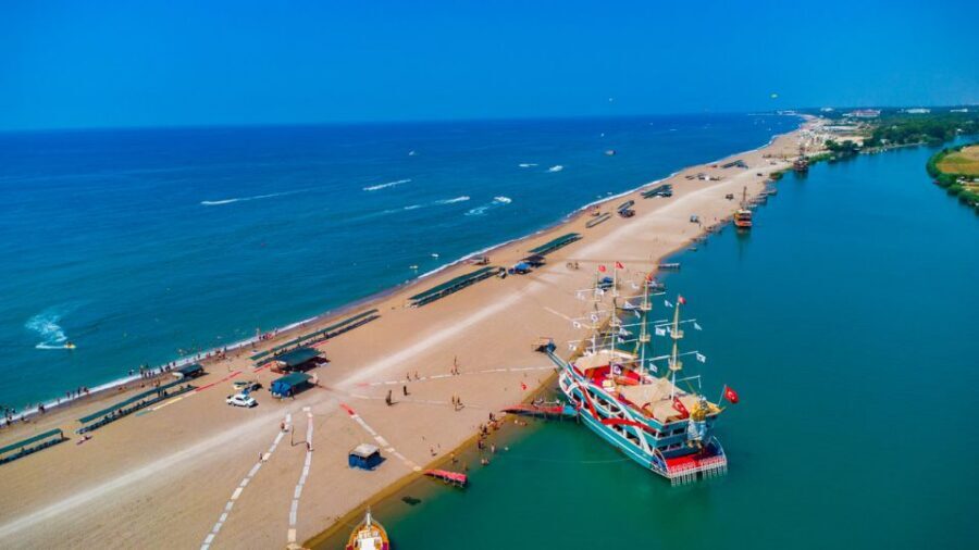 City of Side: All-Inclusive Boat Ride and Foam Party - Swim breaks in the river and Mediterranean: how the water time works