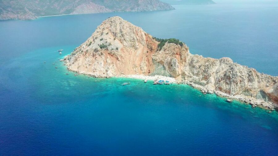 From Antalya or Kemer: Suluada Island Boat Trip with Lunch - Hacivat Bay on the return: rocks that look like a shadow theater character