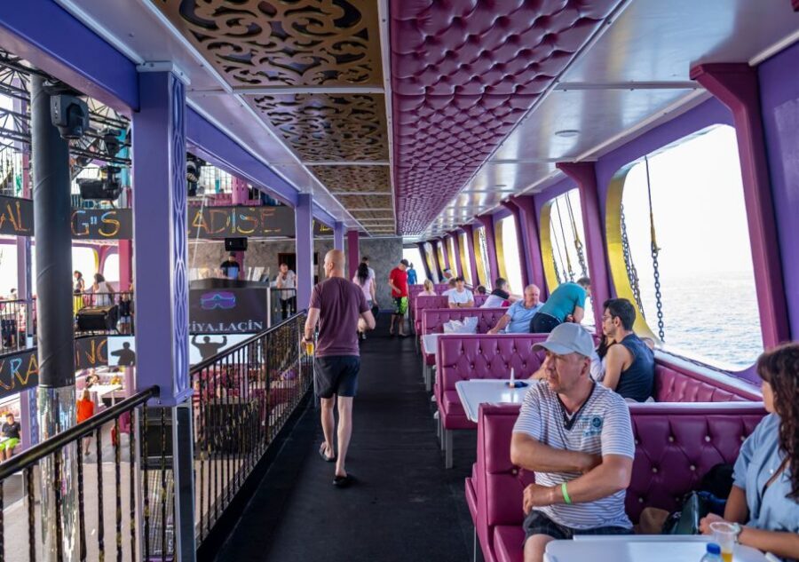 From City of Side and Alanya: Legends and Pirates Yacht Tour - The first sea stop: Alanya Castle shores and Cleopatra Beach