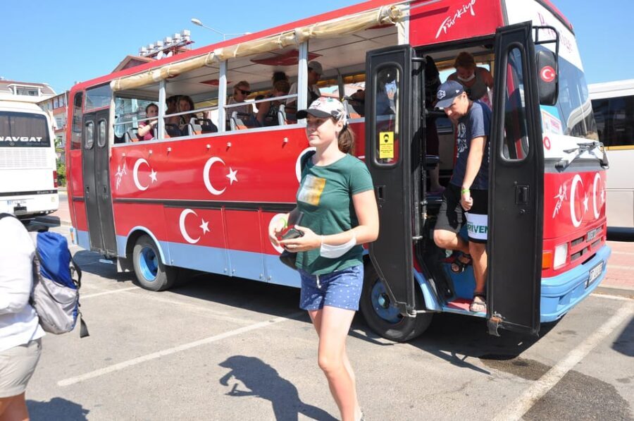 From City of Side: Cabrio Bus Safari & Boat Tour with Lunch - Green Lake boat time: what to expect on the water