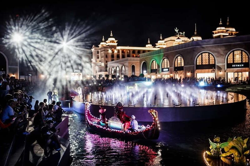 From Side: Land Of Legends Night Show With Transfer - What you’re really buying: lasers, live acts, and water choreography