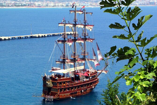 Halal Concept Short Pirate Boat Tour in Alanya - Reach Beach architecture and the sea view of Kızıl Kule