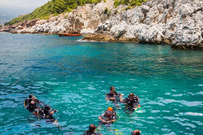 Scuba Diving in Antalya from Antalya & Kemer - Entering the water near Kemer’s Kirish Bay