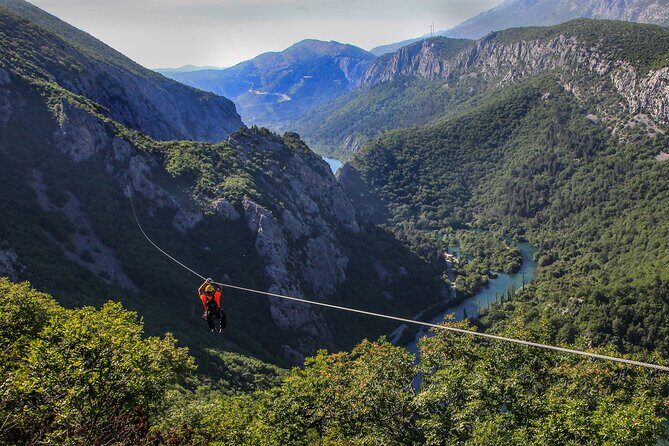 Side Combo Tour 3 in 1 Adventure Rafting Quad Zipline Exprience - Zipline over the river: a fun finale with rules that can affect who rides