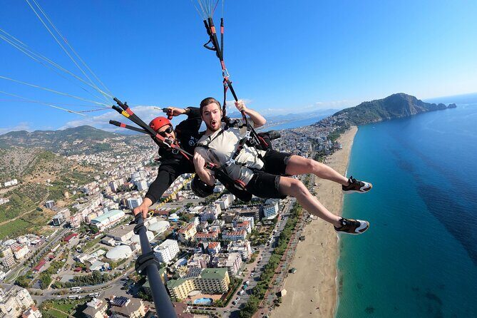 Tandem Paragliding from Antalya (Best Price) - Stop 1: Cleopatra Beach landing—what it feels like in the final minutes